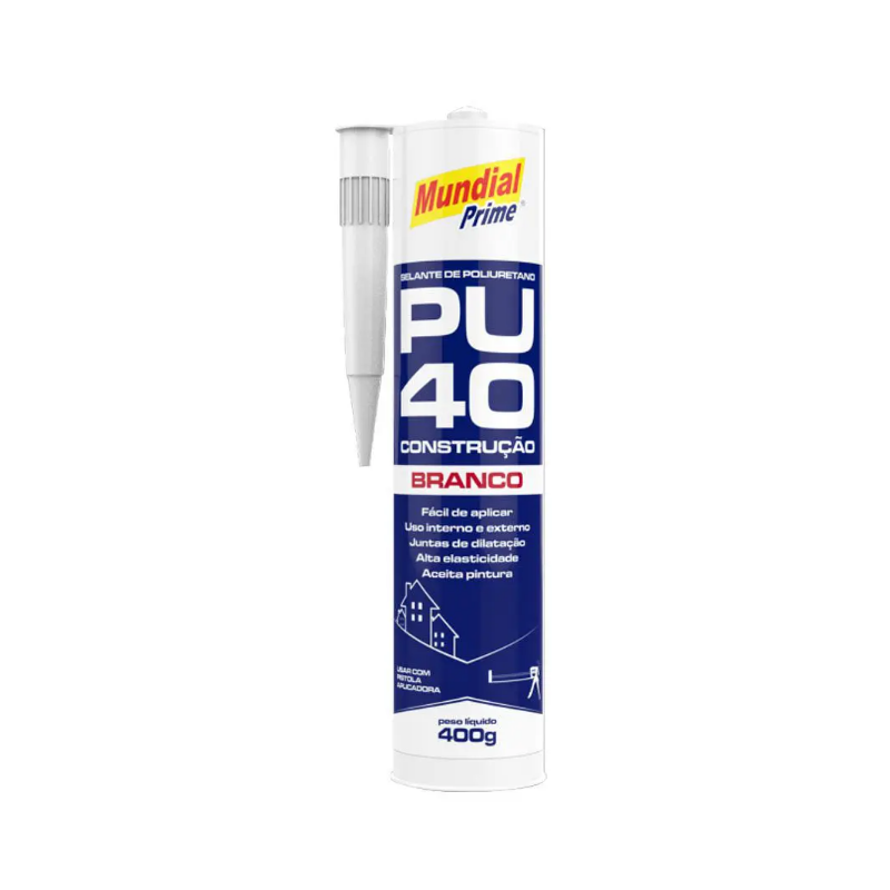 Selante de Poliuretano PU40 Branco 400 g. Mundial Prime