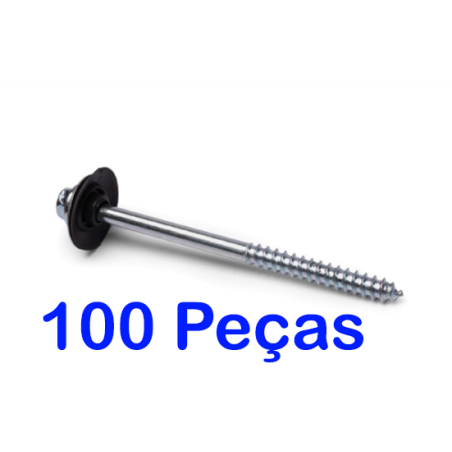 Parafuso para Telha 5/16" x 110 mm. com Kit Vedação pacote 100 peças WS