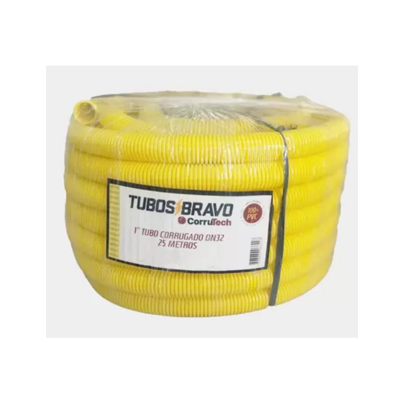 Conduite PVC Anti Chama DN32 Amarelo 1" x 25 m. Bravo