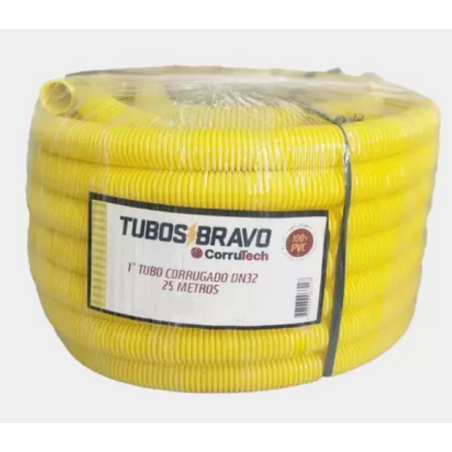 Conduite PVC Anti Chama DN32 Amarelo 1" x 25 m. Bravo