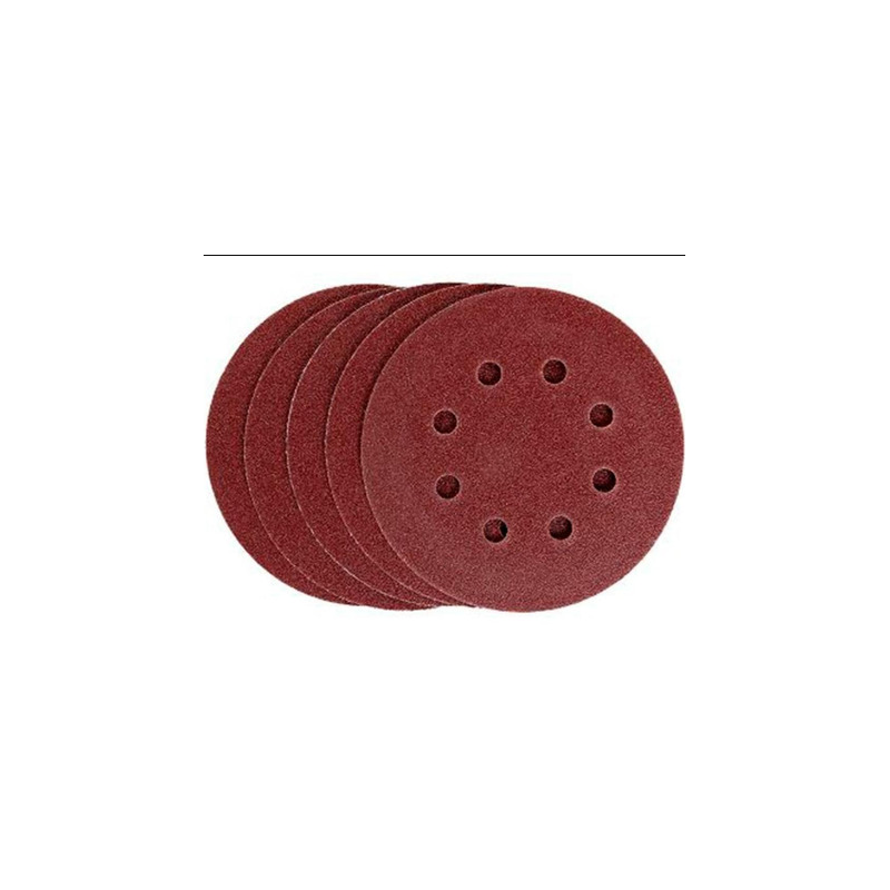 Disco de Lixa com Velcro 125 mm. Grão 080 - 8 Furos Pacote 50 peças Melfi