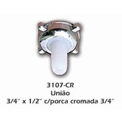 Uniao Plastica 3/4" x 1/2" c/Porca 3/4" Pacote 50 pecas Grap