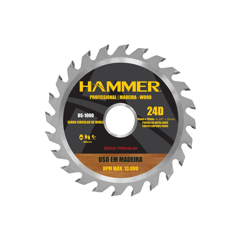 Disco de Serra Circular 4.3/8" - 24 dentes DS-1000 Hammer