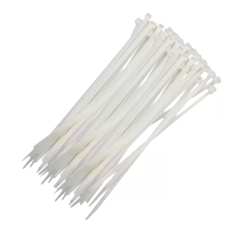 Abracadeira de Nylon Branca 3,6 mm. x 200 mm. - 100 pcs.