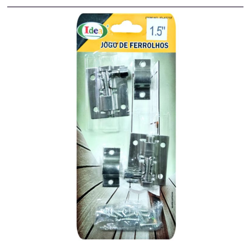 Ferrolho 1.5" 2 unidades + 12 parafusos ID-4371F Idea