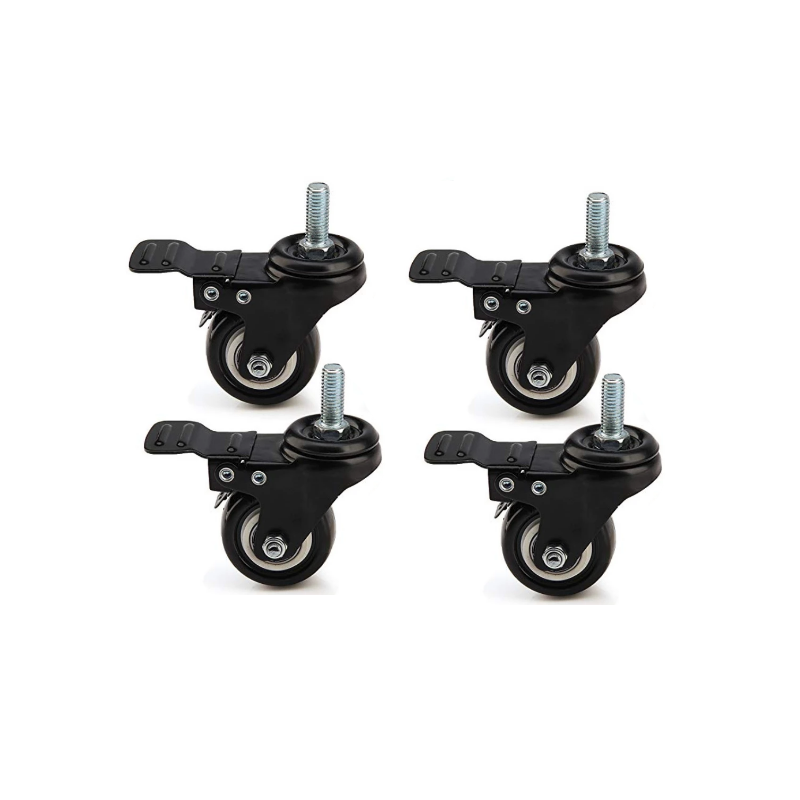 Rodas 4 Giratórias com Rolamento e Freio - 2" - 4 peças ID-3865R Idea