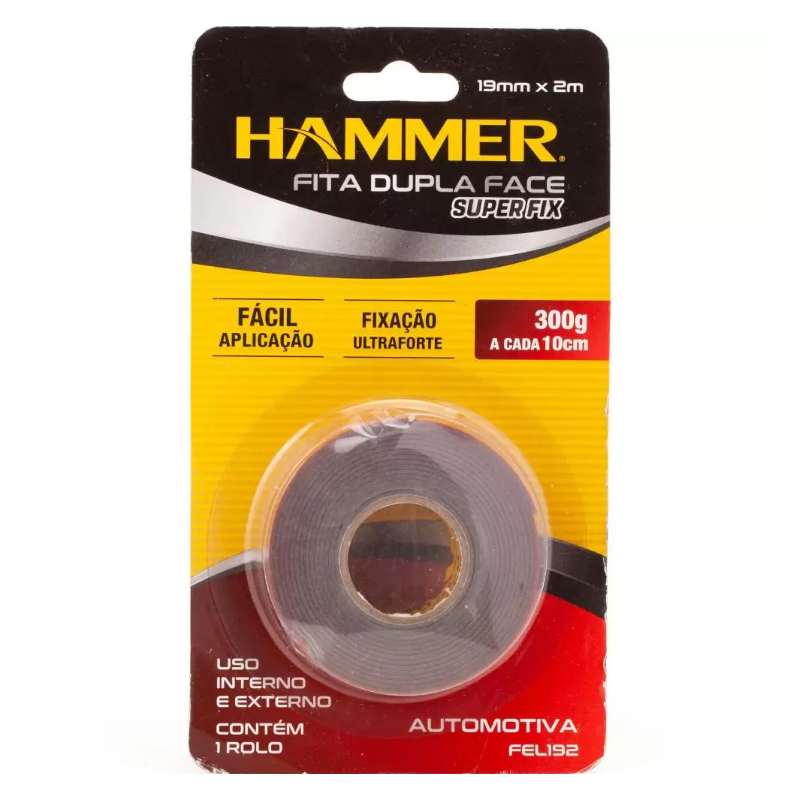 Fita Dupla Face Ultraforte Automotiva 19 mm. x 2 m. Hammer