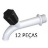 Torneira Plastica para Tanque 3/4" x 1/2" Pacote 12 pecas Grap