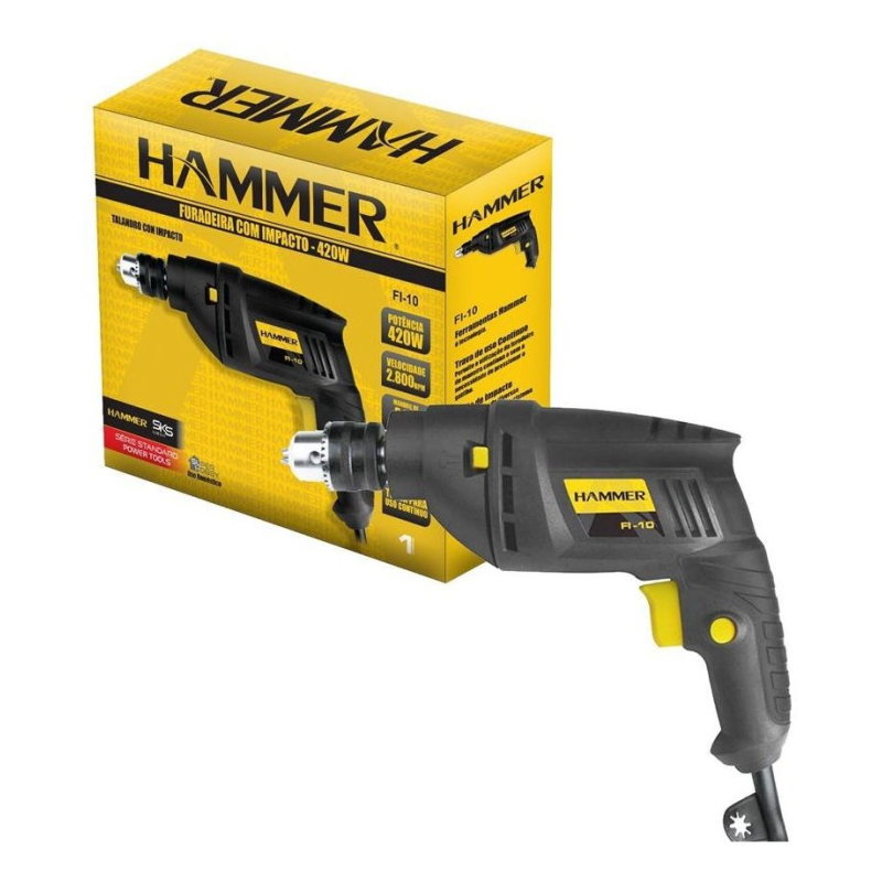 Furadeira de Impacto 10mm. 550W 220V FI1000 Hammer