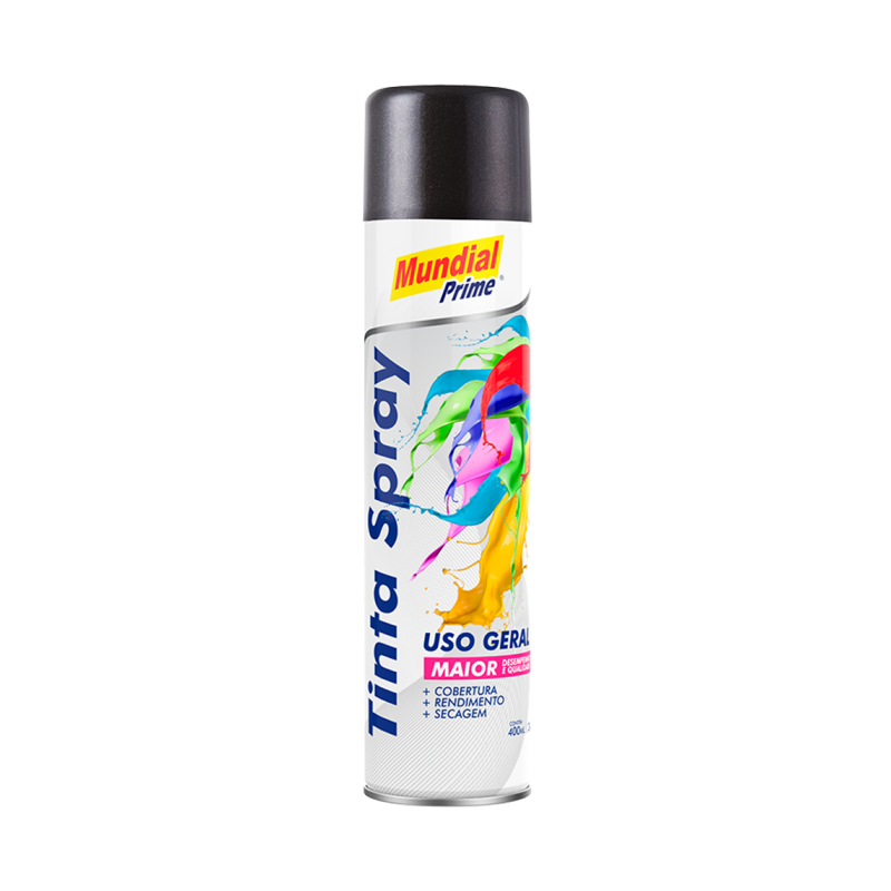 Tinta Spray 400ml. Metalica Grafite Mundial Prime