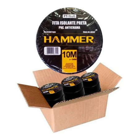 Fita Isolante 05 m. Anti-Chama Pacote 10 pecas Hammer