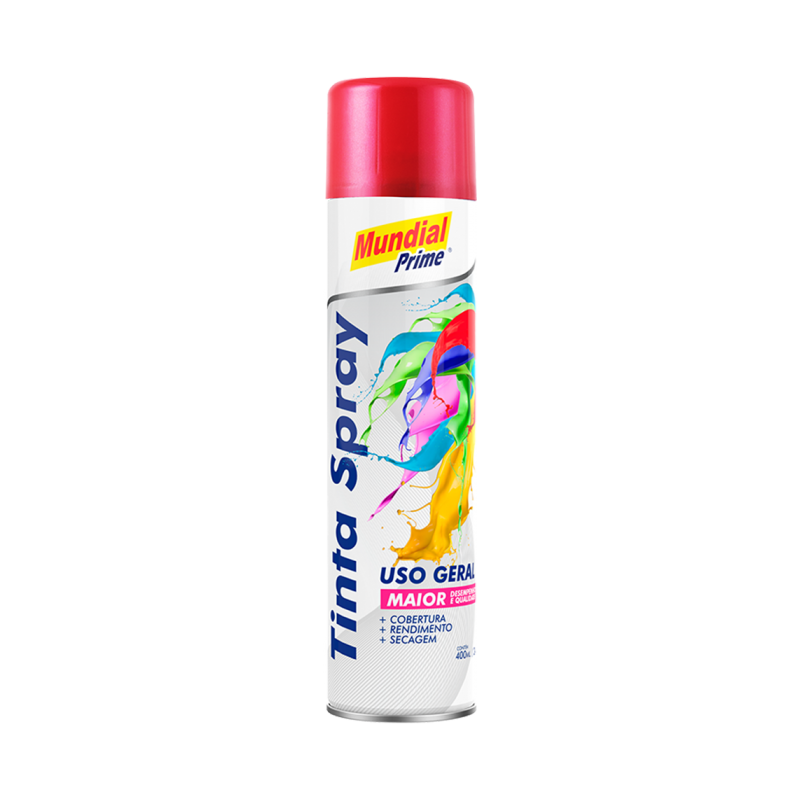 Tinta Spray 400ml. Metalica Vermelho Mundial Prime