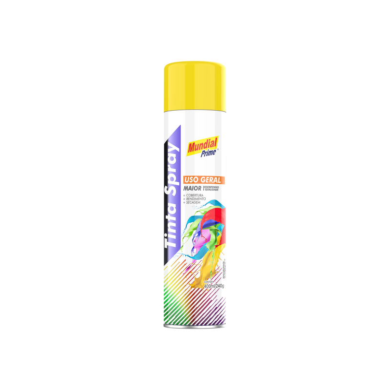 Tinta Spray 400ml. Amarelo Mundial Prime