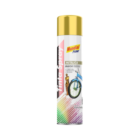 Tinta Spray 400ml. Metalica Ouro Mundial Prime