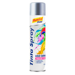 Tinta Spray 400ml. Metalica Prata Mundial Prime