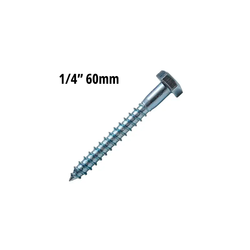 Parafuso Sextavado Rosca Soberba 1/4" x 60 mm. Pacote 100 peças BFH3227 Bestfer