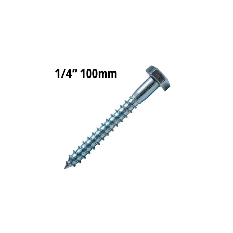 Parafuso Sextavado Rosca Soberba 1/4" x 100 mm. Pacote 100 peças BFH3232 Bestfer