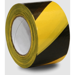 Fita Zebrada Preta/Amarela 70 mm. x 200 m. Seal Tape