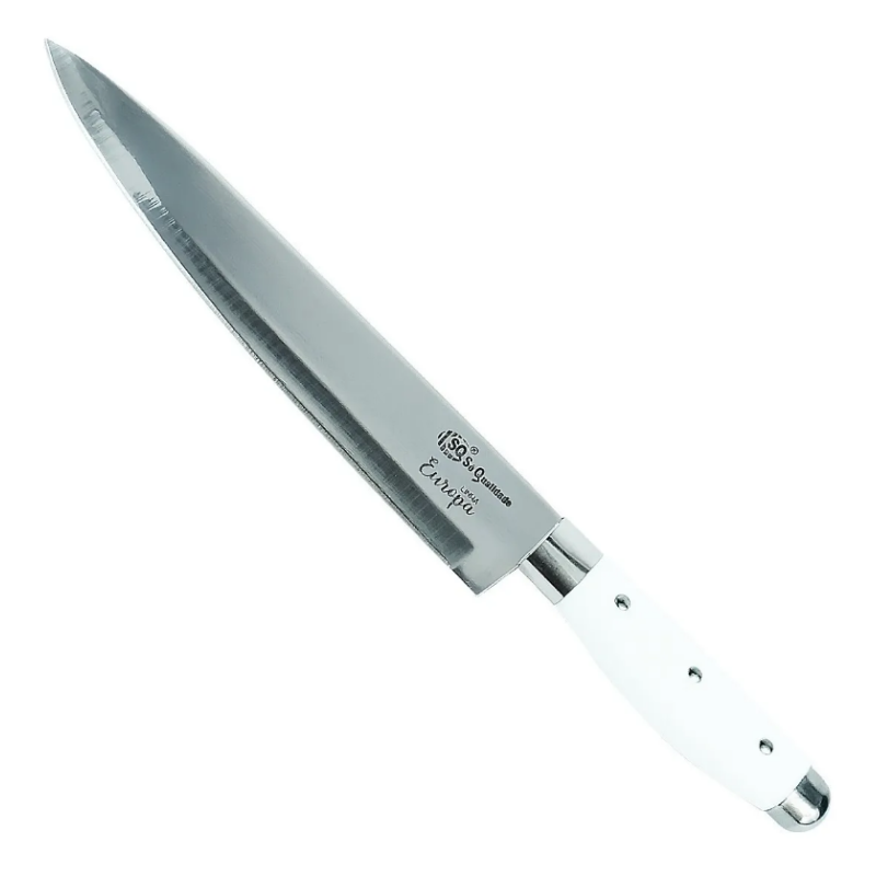 Faca de Carne Aço Inox 6" - 26,5 cm. Cabo Branco Linha Europa SQ4171