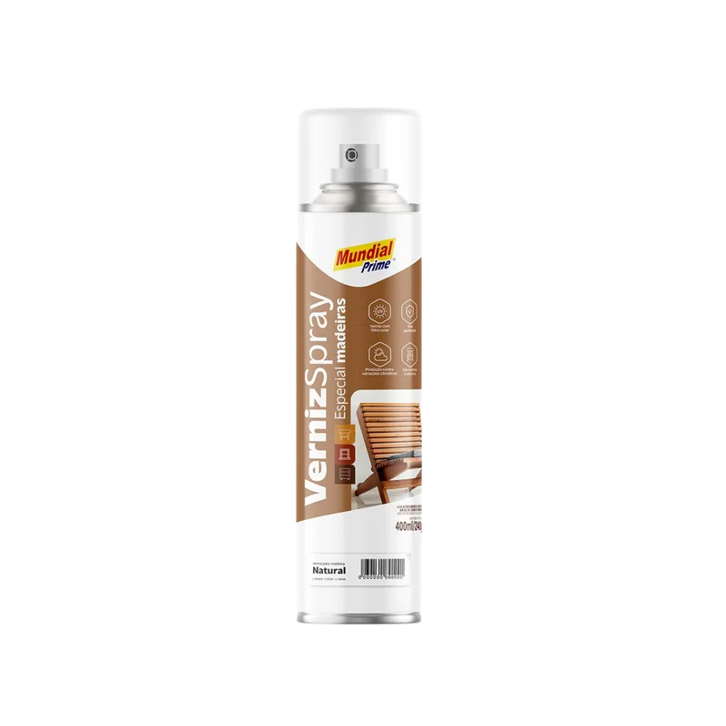 Verniz Spray Madeira Proteção UV 400ml. Natural Mundial Prime