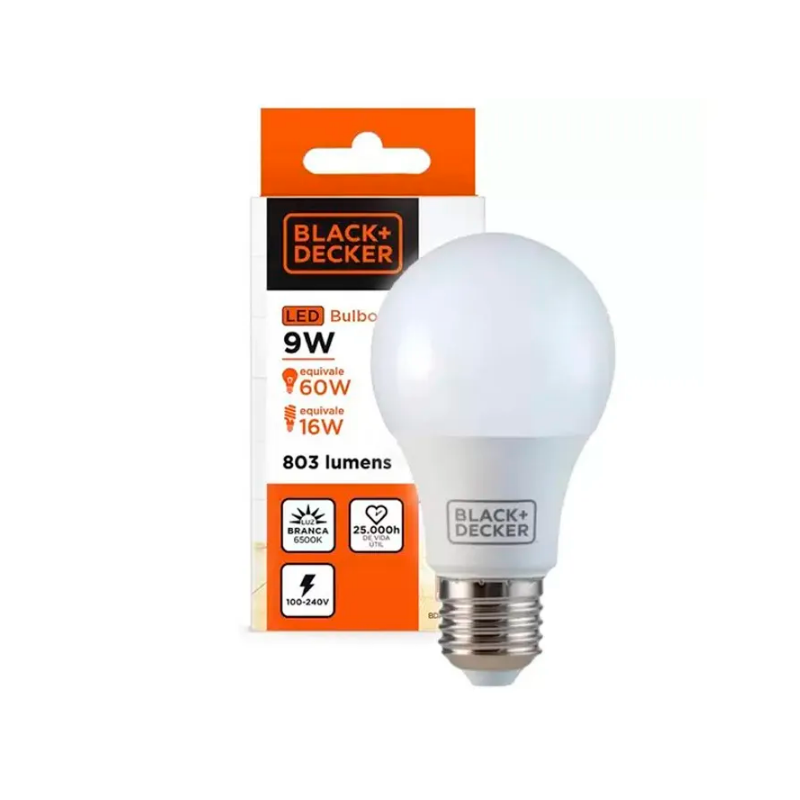 Lampada LED Bulbo 9W A60 6500K Bivolt Black+Decker