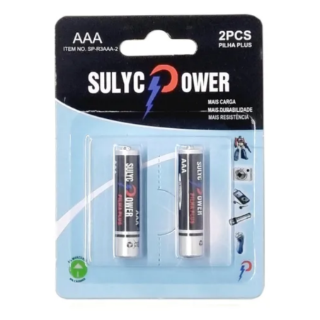 Pilha Comum AAA Blister 2 peças Sulyc Power