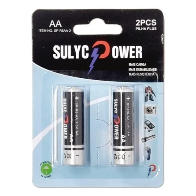Pilha Comum AA Blister 2 peças Sulyc Power