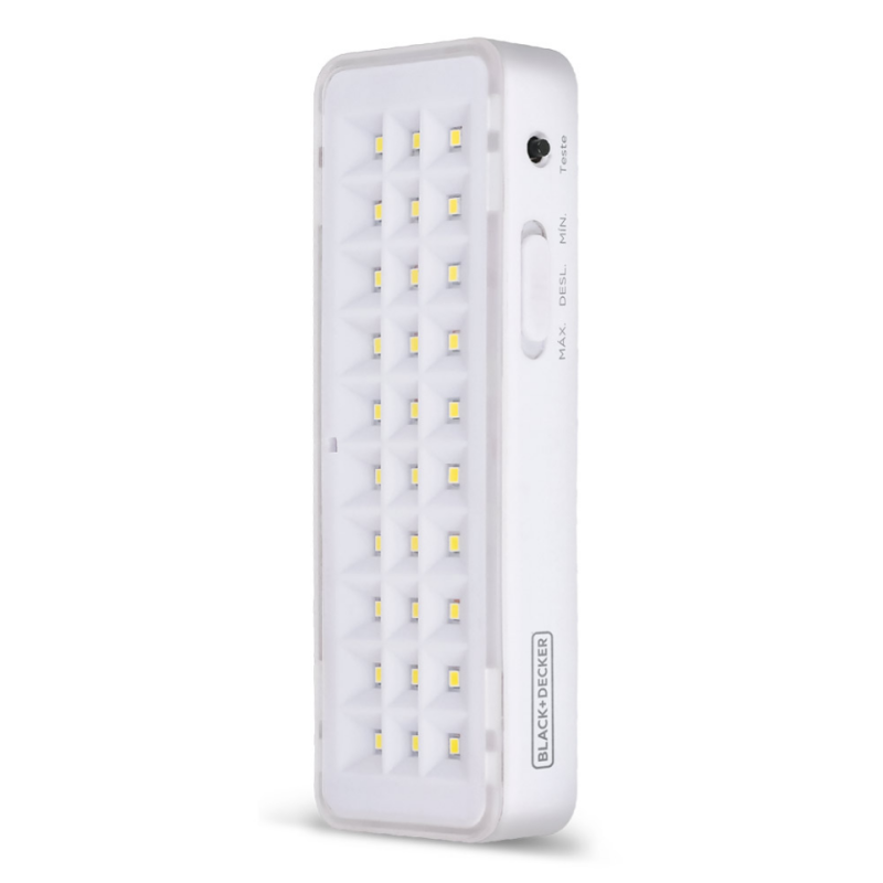 Luminária de Emergência 15 cm. 30 LEDS Bivolt Black+Decker