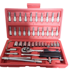 Soquete c/Catraca Sextavado Jogo 46 peças ID-2592K Idea