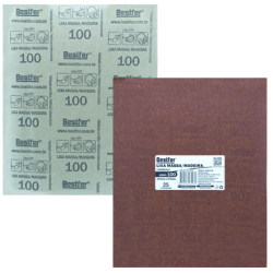 Lixa Massa/Madeira Vermelha 22,5 x 27,5 cm. Grão 100 - 25 folhas BFH3346 Bestfer