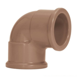 Joelho Soldável Marrom PVC 50 mm. x 90° Pacote 10 peças Shiva