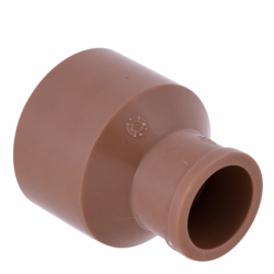 Redução Soldável Longa Marrom PVC 50 mm. x 25 mm. Pacote 10 peças Shiva