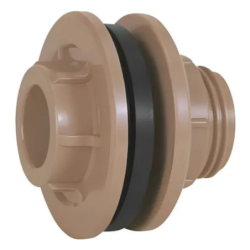Adaptador Curto Caixa D'água Soldável Marrom PVC 50 mm. Pacote 10 peças Shiva