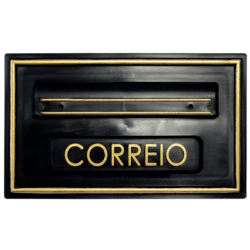 Caixa de Correio PVC 5P Preto/Dourado Real