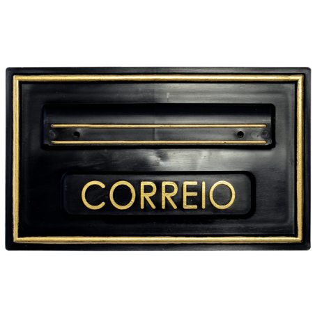 Caixa de Correio PVC 5P Preto/Dourado Real