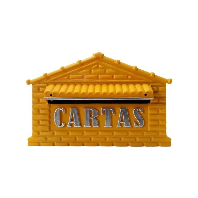 Caixa de Correio PVC Casinha 4P Amarela Real