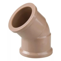 Joelho Soldável Marrom PVC 50 mm. x 45° Pacote 10 peças Shiva