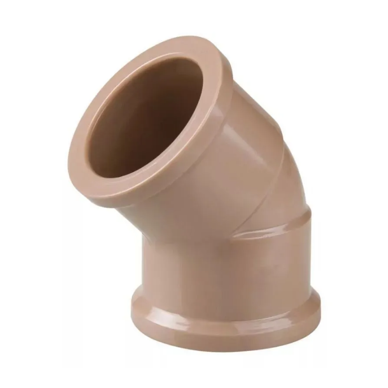 Joelho Soldável Marrom PVC 50 mm. x 45° Pacote 10 peças Shiva
