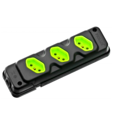 Tomada em Barra Robusta 3 Tomadas 2P + T Preto/Verde Fiolux