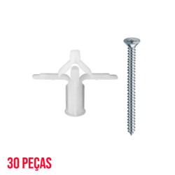 Bucha Âncora para Gesso e DryWall com Parafuso Kit 30 jogos F-562 Saint Plus