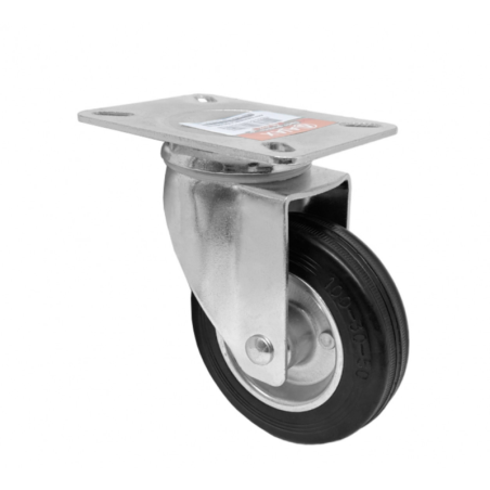 Rodízio Giratório 412 Roda de Borracha 4" A09742G Ajax