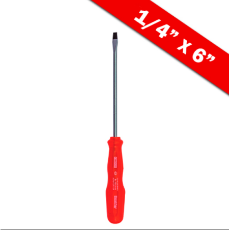 Chave Fenda 1/4" x 6" - 6 mm. x 150 mm. CRV Imantada BFH0290 Bestfer