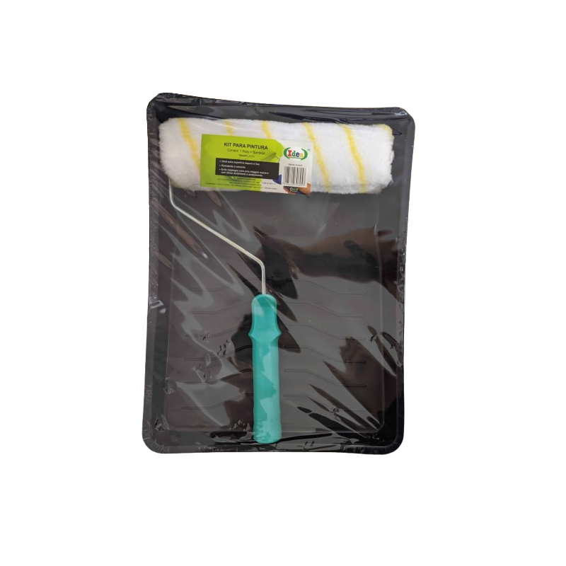 Kit Pintura Bandeja Preta 23 cm. e Rolo com Cabo de Encaixe ID-4181R  Idea