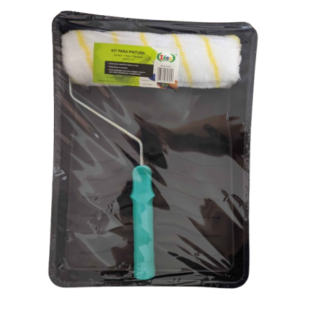 Kit Pintura Bandeja Preta 23 cm. e Rolo com Cabo de Encaixe ID-4181R  Idea