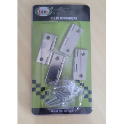 Dobradiças Mini 1.5" Jogo 4 unidades + 16 parafusos ID-3921D Idea