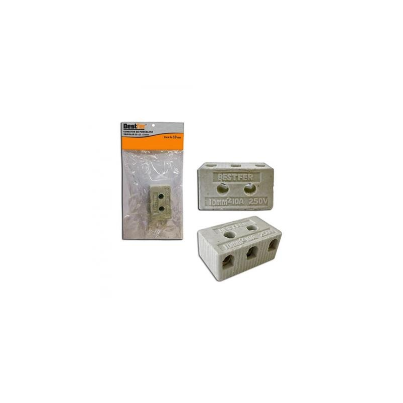 Conector de Porcelana 10 mm. Tripolar BFH1521 Bestfer