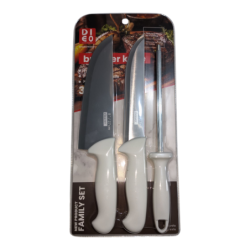 Faca Aço Inox 8" (2 peças) + Chaira AKT3-23 Akita