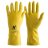 Luva Látex Amarela Multiuso Forrada Tamanho 08/M Kalipso