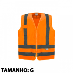 Colete Refletivo com Bolso G Laranja Kalipso