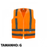 Colete Refletivo com Bolso G Laranja Kalipso